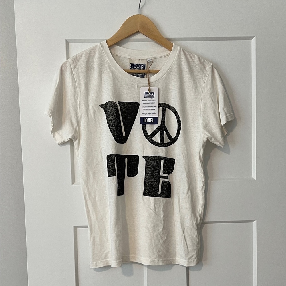 Jungmaven White Vote Peace Tee